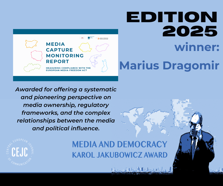 image: Marius Dragomir Wins the Media and Democracy Karol Jakubowicz Award 2025